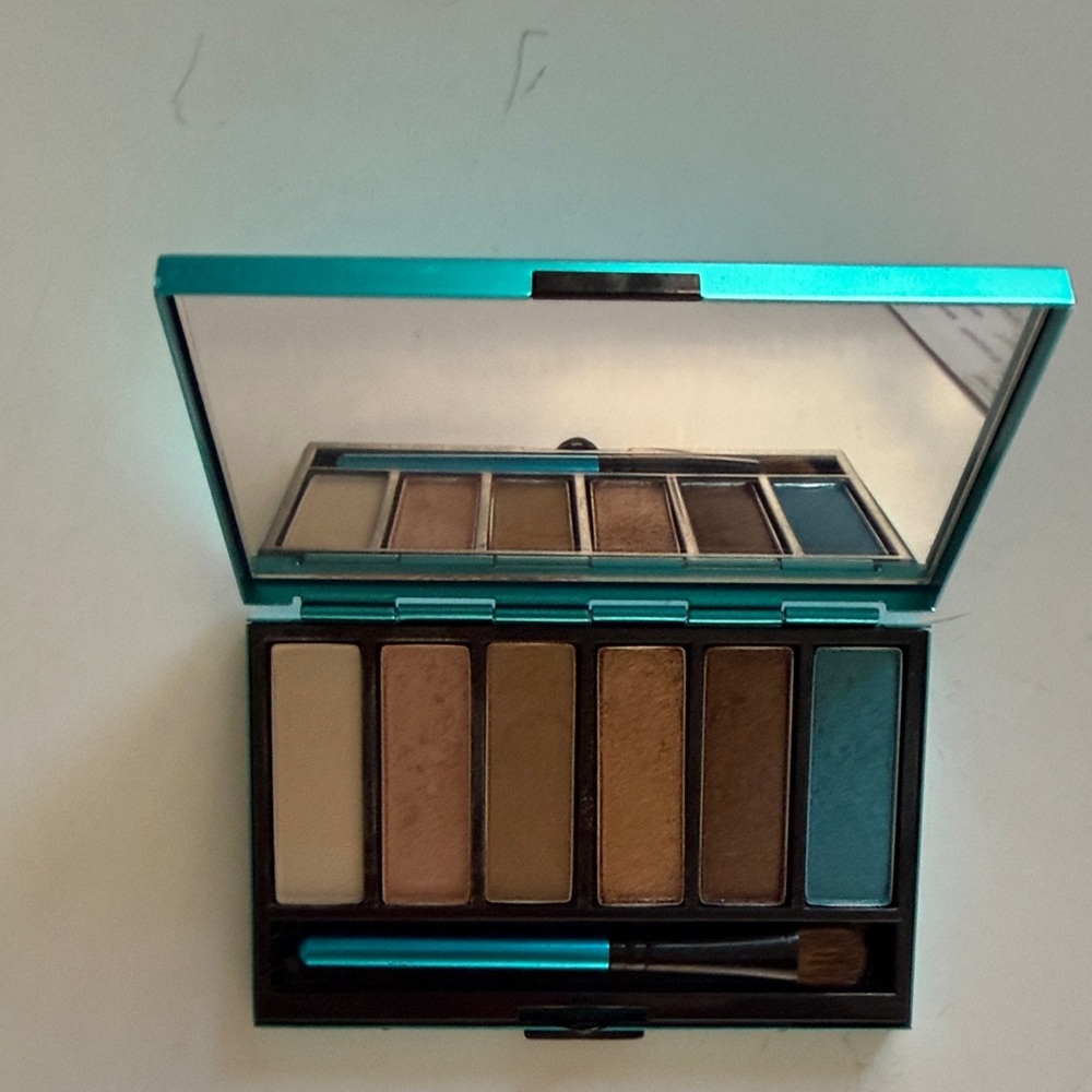 MAC new Turquoise Rhinestone 6 Eyes Jewel eyeshadow pallet, +applicator, Compact